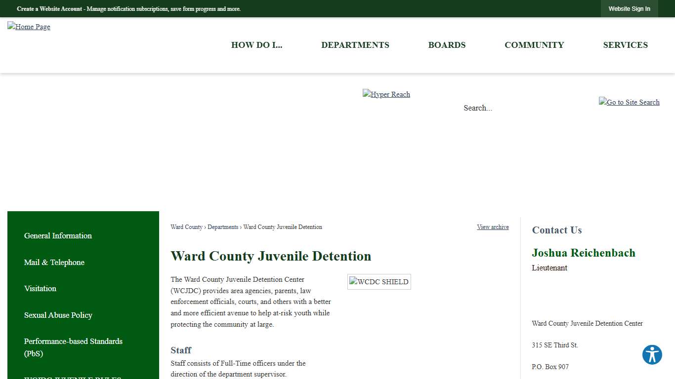 Ward County Juvenile Detention | Ward County, ND - Official Website