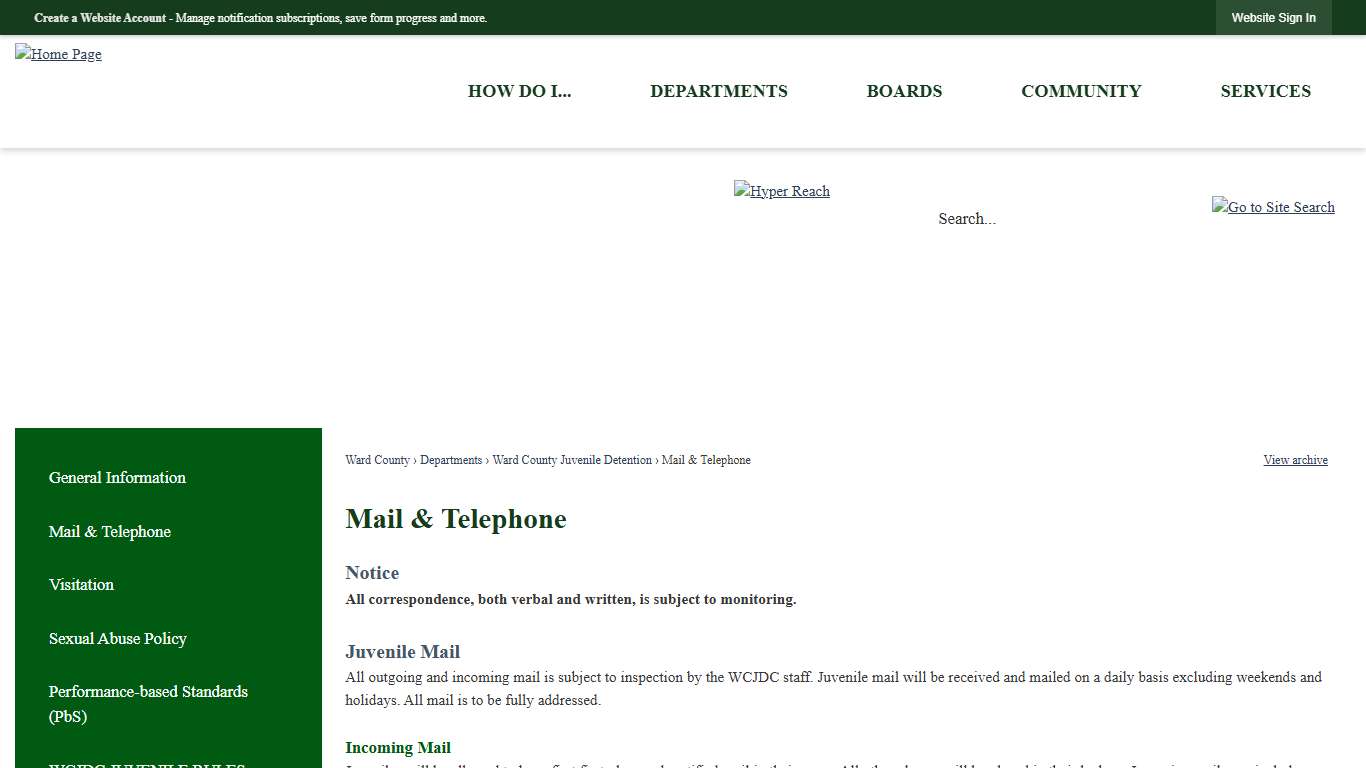 Mail & Telephone | Ward County, ND - Official Website